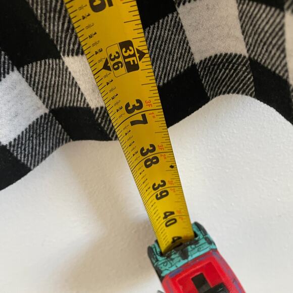 Talbots Dress Women L Black Gingham Plaid Sheath Midi Knit Mock Neck Long Sleeve - Picture 4 of 9